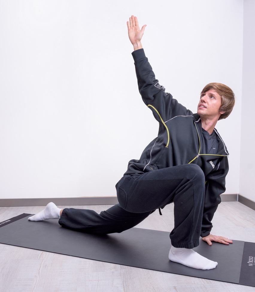 Obrázek č. 1 - test rotační stability a reflexivní síly svalů trupu.